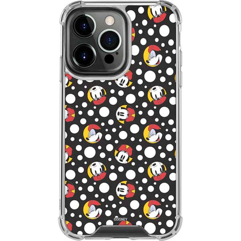 Disney Minnie Mouse Bubbles Face Pattern iPhone 14 Pro Clear Case